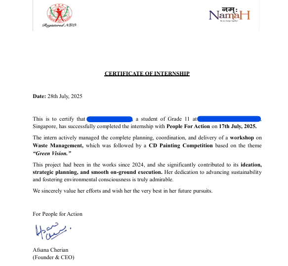 Student Recognition Certificate